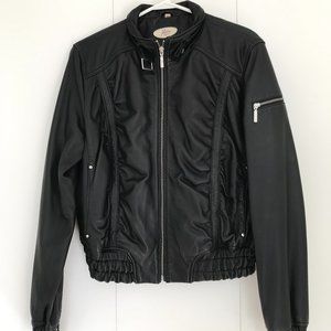 Jotana Ruched Leather Jacket